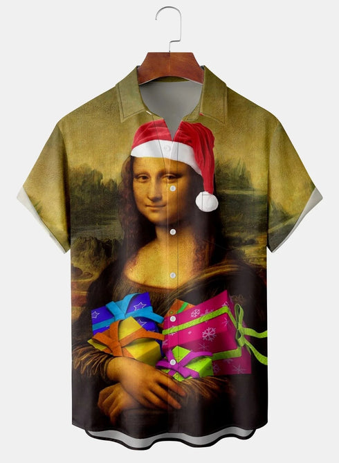Men's Christmas Funny Graphic Short Sleeve Hawaiian Shirt